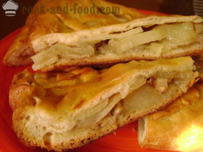 Pastel de levadura con patatas y setas - Cómo cocinar un pastel de setas y patatas, con un paso a paso las fotos de la receta