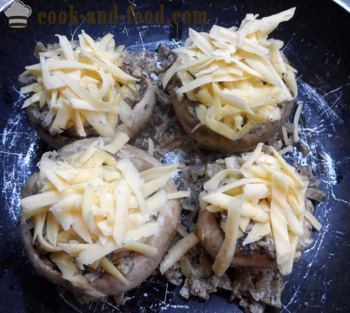 Horneados champiñones rellenos - cómo preparar champiñones rellenos en el horno, con un paso a paso las fotos de la receta