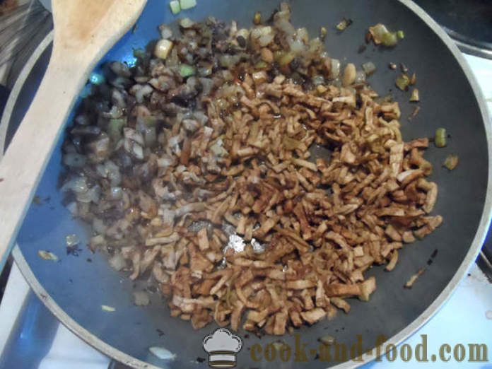 Horneados champiñones rellenos - cómo preparar champiñones rellenos en el horno, con un paso a paso las fotos de la receta