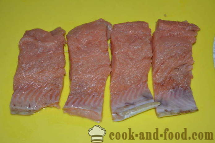 Salmón rosado salada como el salmón del Atlántico - deliciosa salmuera salmón rosado en casa, paso a paso las fotos de la receta