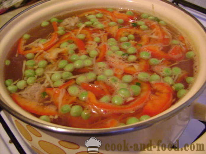 Sopa de verduras con albóndigas y fideos - cómo cocinar la sopa con albóndigas y fideos, con un paso a paso las fotos de la receta