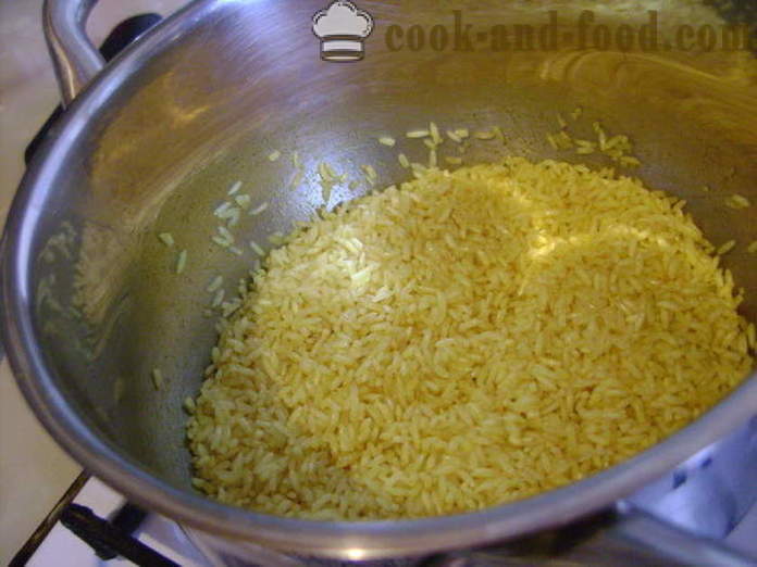 Arroz hervido con la cúrcuma - la forma de cocinar el arroz con cúrcuma, un paso a paso de la receta fotos