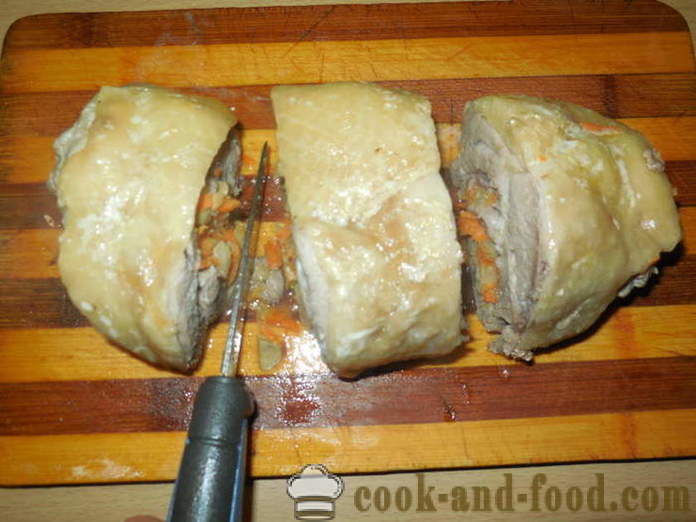 Rollo de muslo de pavo al horno con champiñones - Cómo cocinar un Rollo de pavo en el horno, con un paso a paso las fotos de la receta