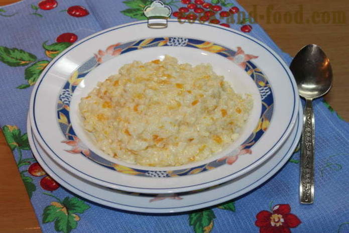 Gachas de arroz con calabaza sobre la leche - cómo cocinar gachas de arroz con calabaza en un plato, con un paso a paso las fotos de la receta