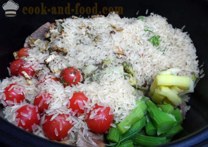 Risotto con verduras en multivarka congelados y secos - cómo cocinar risotto en multivarka en casa, fotos paso a paso de la receta