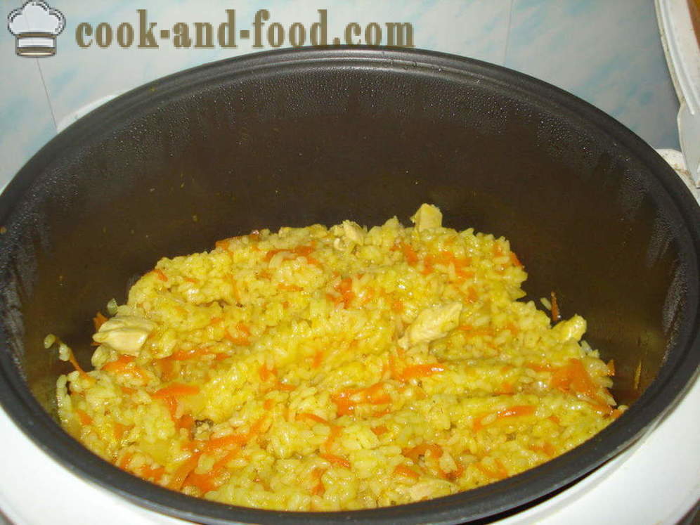 Pilaf con pollo en multivarka - cómo cocinar risotto con pollo en multivarka, paso a paso las fotos de la receta