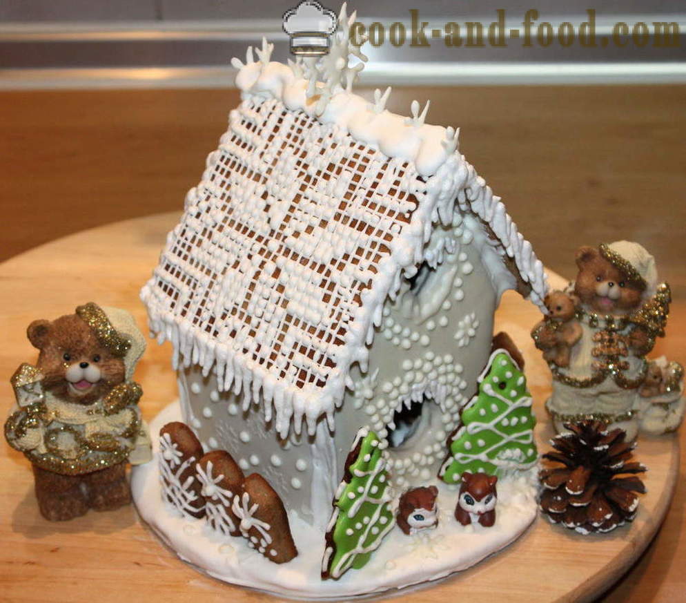Casa de pan de jengibre de Navidad con sus propias manos - como la forma de hornear una casa de jengibre en su casa en la víspera de Año Nuevo, un paso a paso de la receta fotos