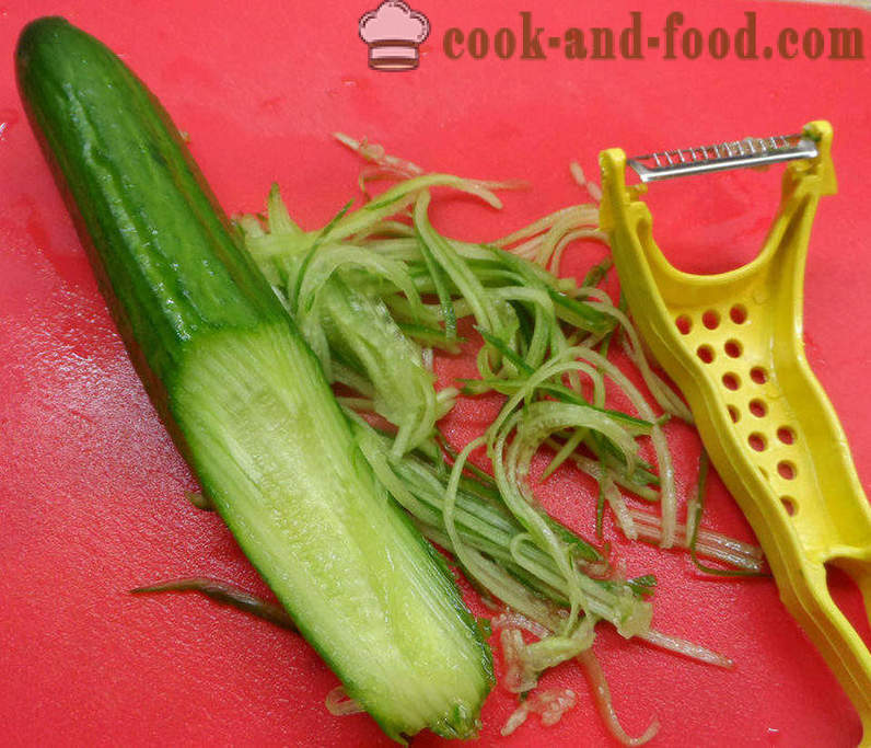 Una deliciosa ensalada con verduras y Funchoza - cómo preparar una ensalada en casa Funchoza, fotos paso a paso de la receta