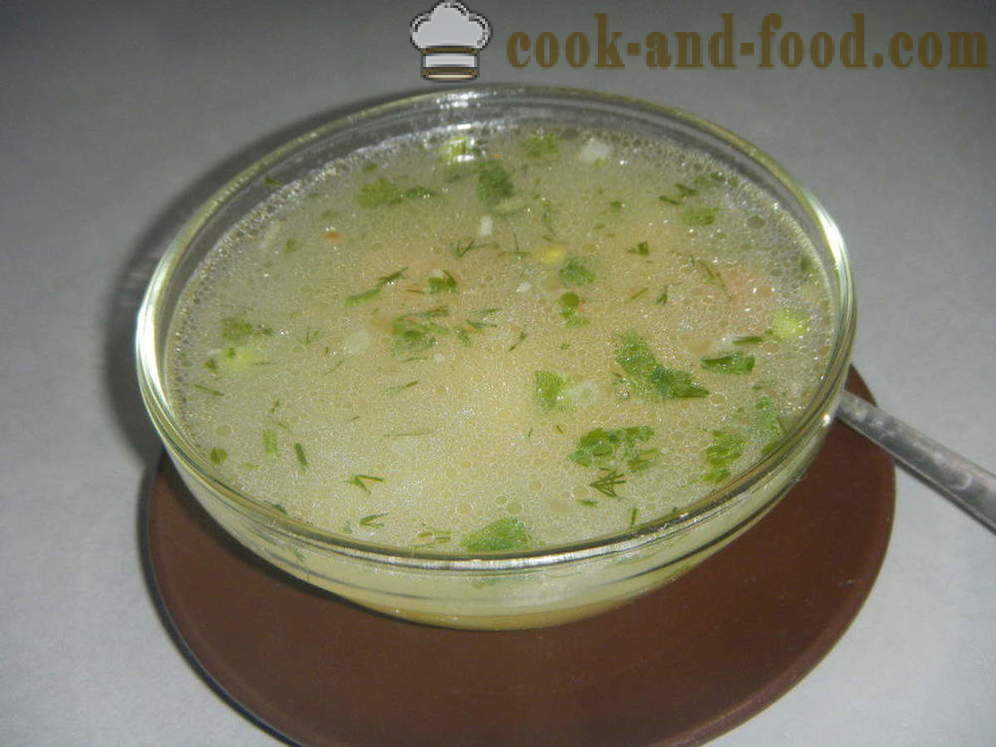 Sopa de pollo con guisantes - cómo cocinar sopa con guisantes congelados o frescos, con un paso a paso las fotos de la receta