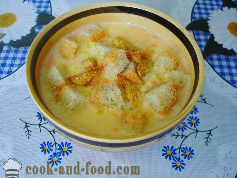 Sopa de guisantes con pollo y pan frito - cómo cocinar sopa de guisantes con pollo y queso fundido, un paso a paso de la receta fotos
