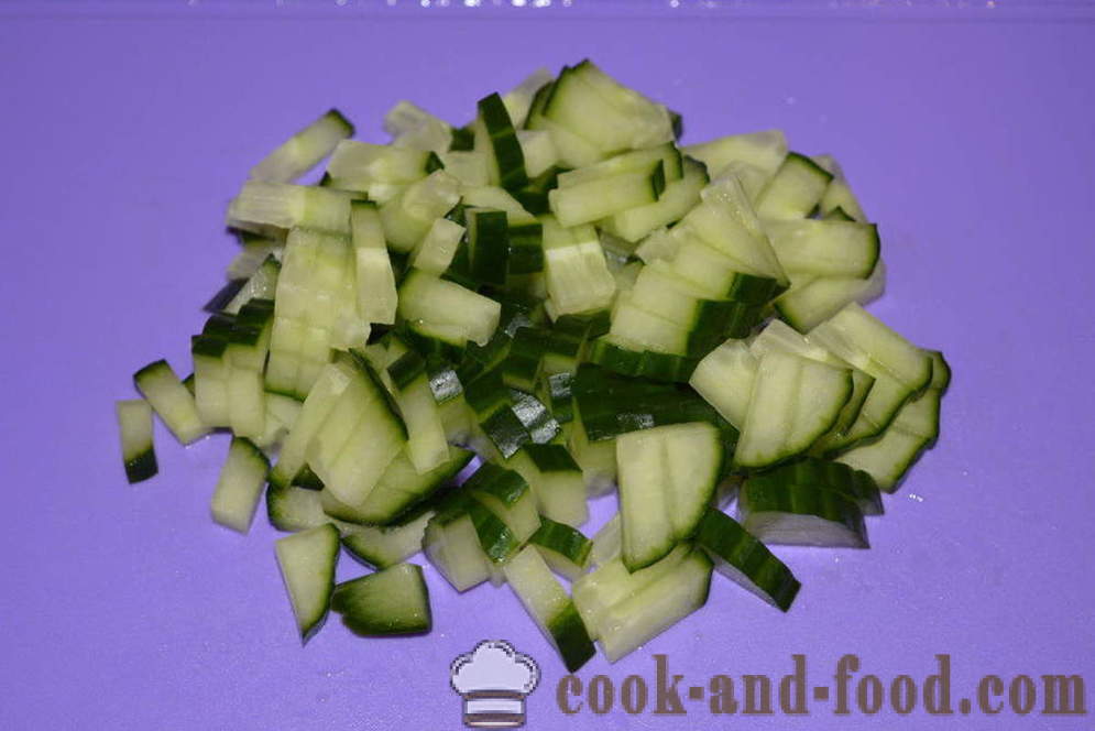 Una simple ensalada con setas encurtidas - cómo preparar una ensalada de setas en escabeche, un paso a paso de la receta fotos