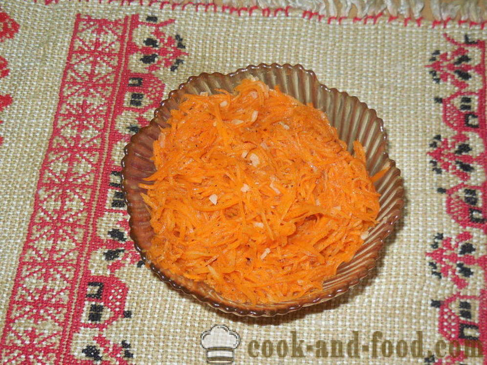 Zanahorias en Corea - Cómo cocinar las zanahorias en coreano en casa, fotos paso a paso de la receta