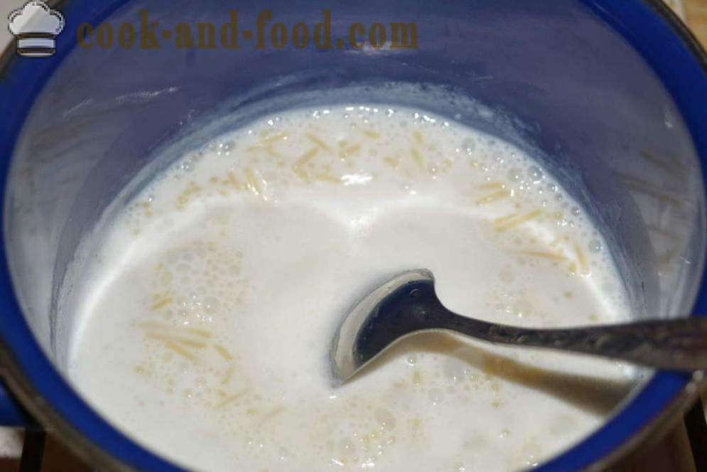 Fideos de leche para los niños - cómo preparar los fideos de leche en la sartén, un paso a paso de la receta fotos