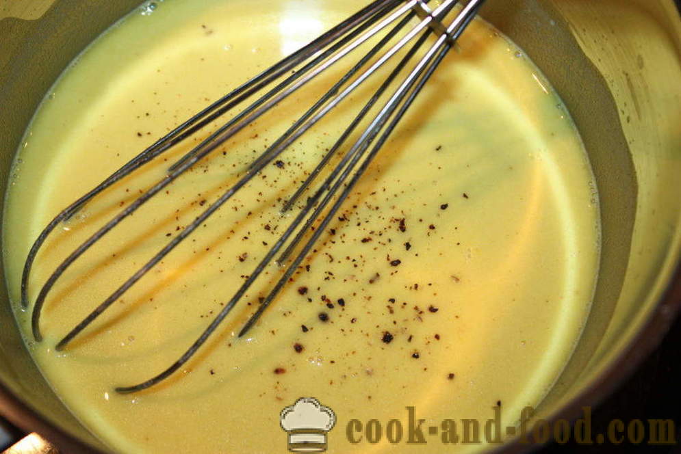 Conchas rellenas en salsa bechamel - Cómo hacer conchas rellenas en el horno, con un paso a paso las fotos de la receta