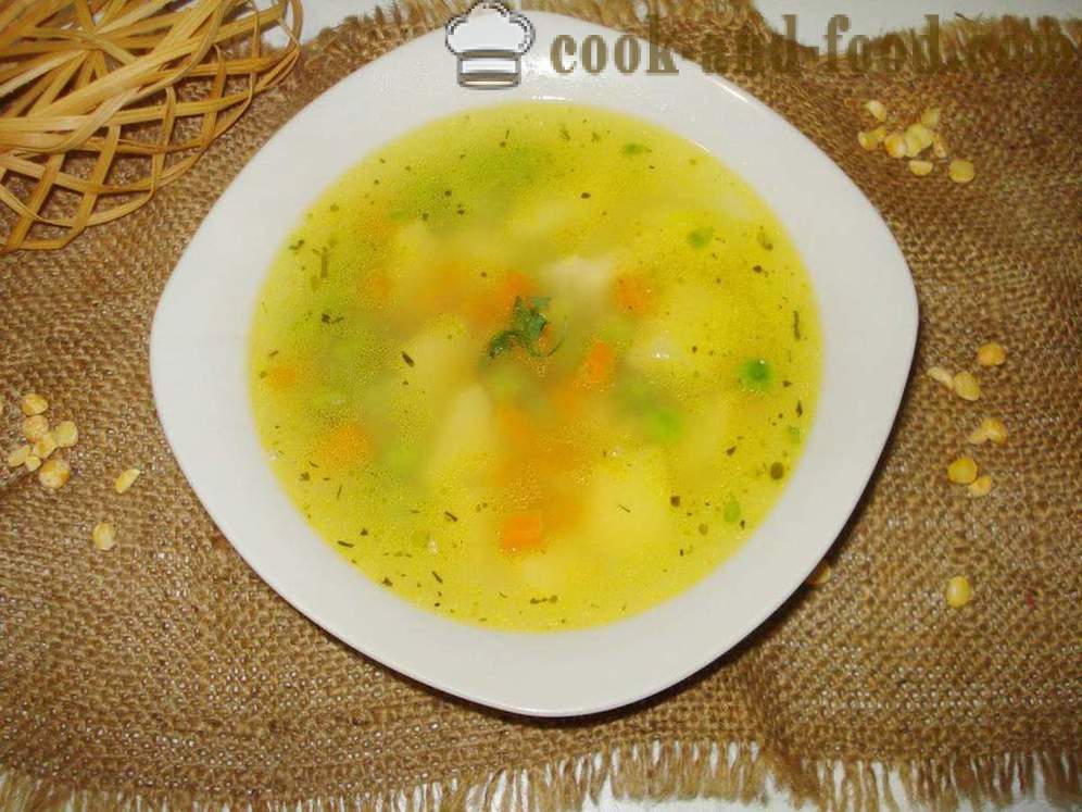 Sopa de guisantes con guisantes magra - cómo cocinar sopa de guisantes Cuaresma rápido, fotos paso a paso de la receta