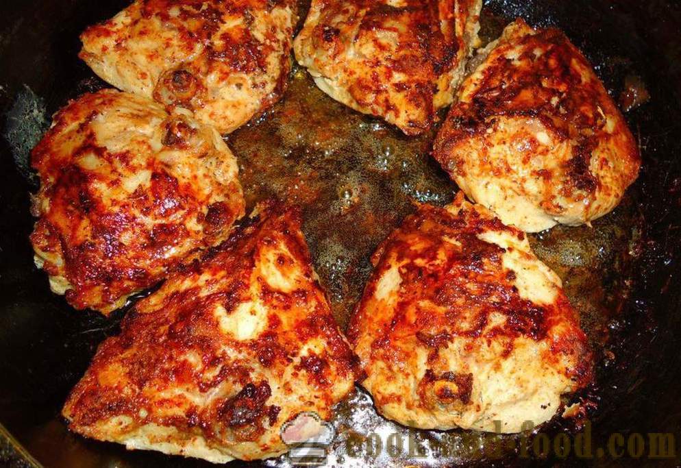 Muslos de pollo asado - cómo freír los muslos de pollo en una sartén, con un paso a paso las fotos de la receta