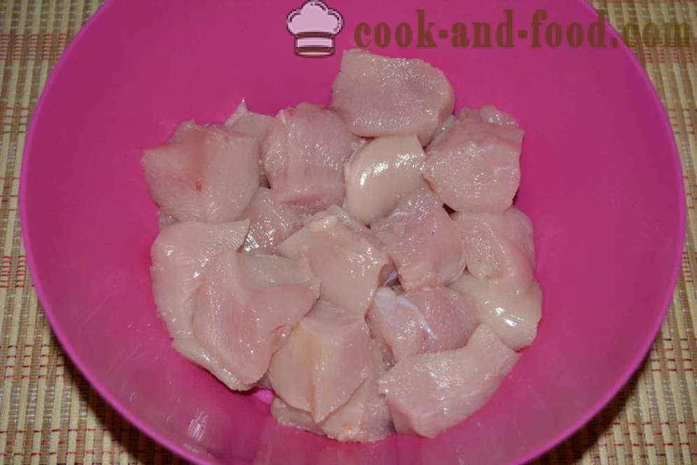 Los más deliciosos pinchos de carne de pollo en el horno en los pinchos - cómo cocinar un kebab de pollo en casa en el horno, con un paso a paso las fotos de la receta