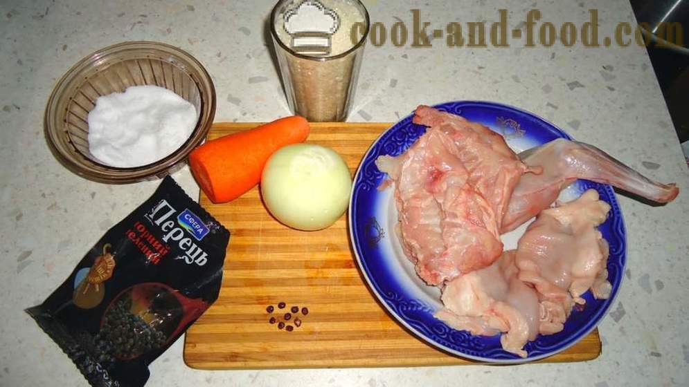 Multivarka conejo pilaf - Cómo cocinar risotto con conejo en multivarka, paso a paso las fotos de la receta