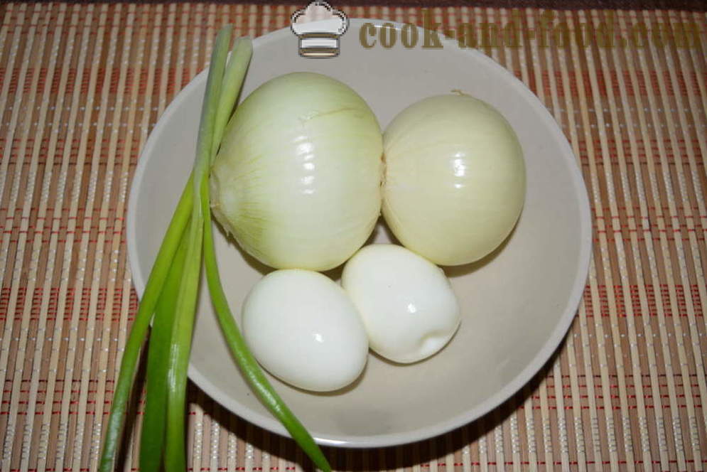 Ensalada de cebolla de la cebolla con huevo y mayonesa - cómo cocinar la ensalada de cebolla, un paso a paso de la receta fotos