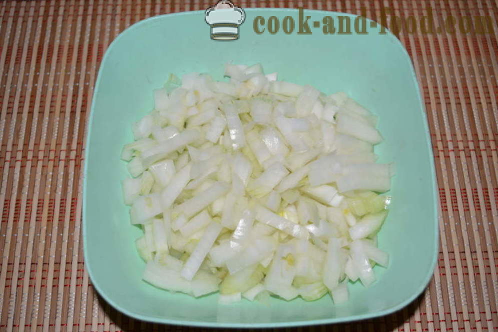 Ensalada de cebolla de la cebolla con huevo y mayonesa - cómo cocinar la ensalada de cebolla, un paso a paso de la receta fotos