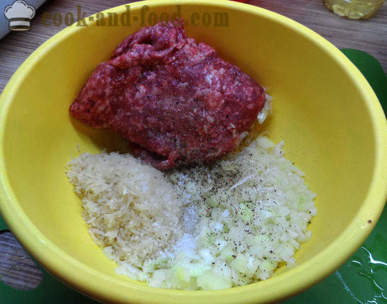Rollos de col perezosos con la col, arroz y carne - cómo hacer rollos de col perezosos en multivarka, fotos paso a paso de la receta