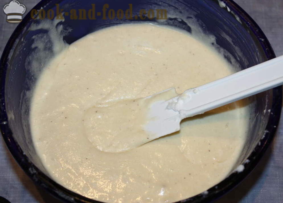 Pastelitos de vainilla con crema de primer paso a paso, cómo hacer pasteles con crema en la parte superior, una receta con una foto