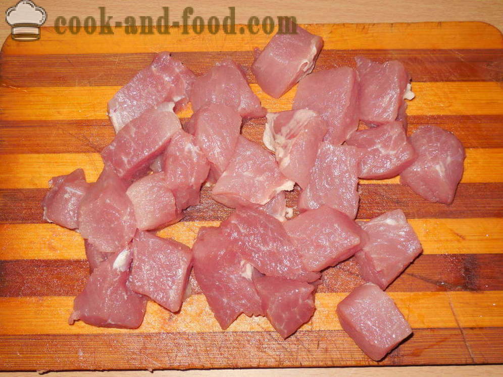 Papa al horno con carne y verduras - cómo cocinar un guiso de patatas con la carne en multivarka, paso a paso las fotos de la receta