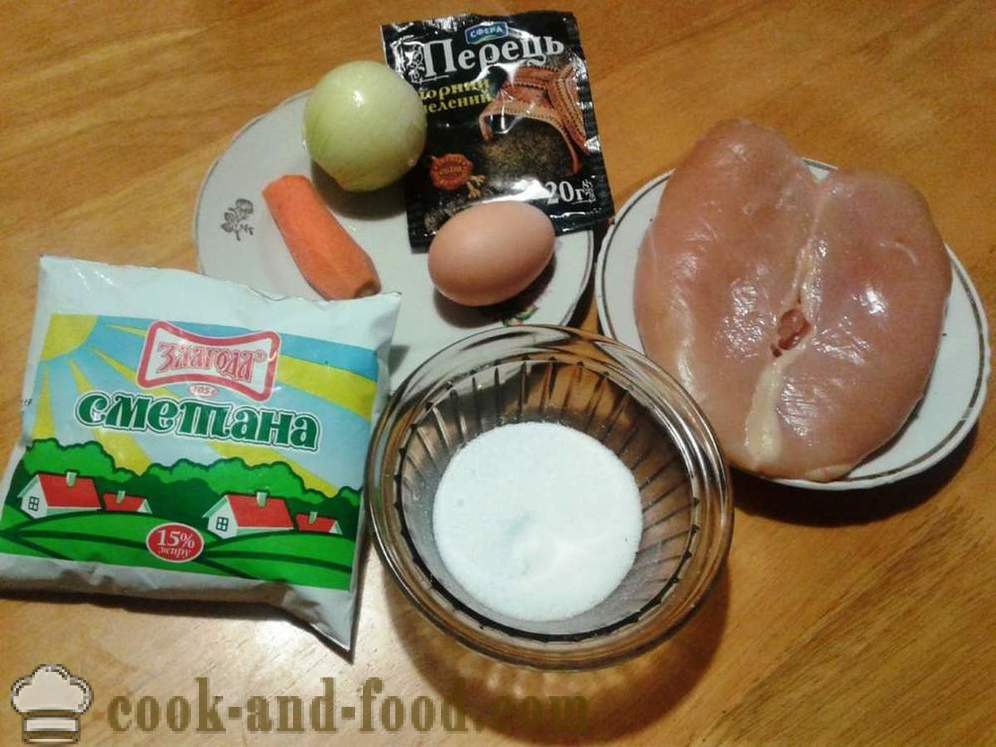 Chuletas de pechuga de pollo con crema agria - Cómo cocinar chuletas de pechuga de pollo picada, fotos paso a paso de la receta