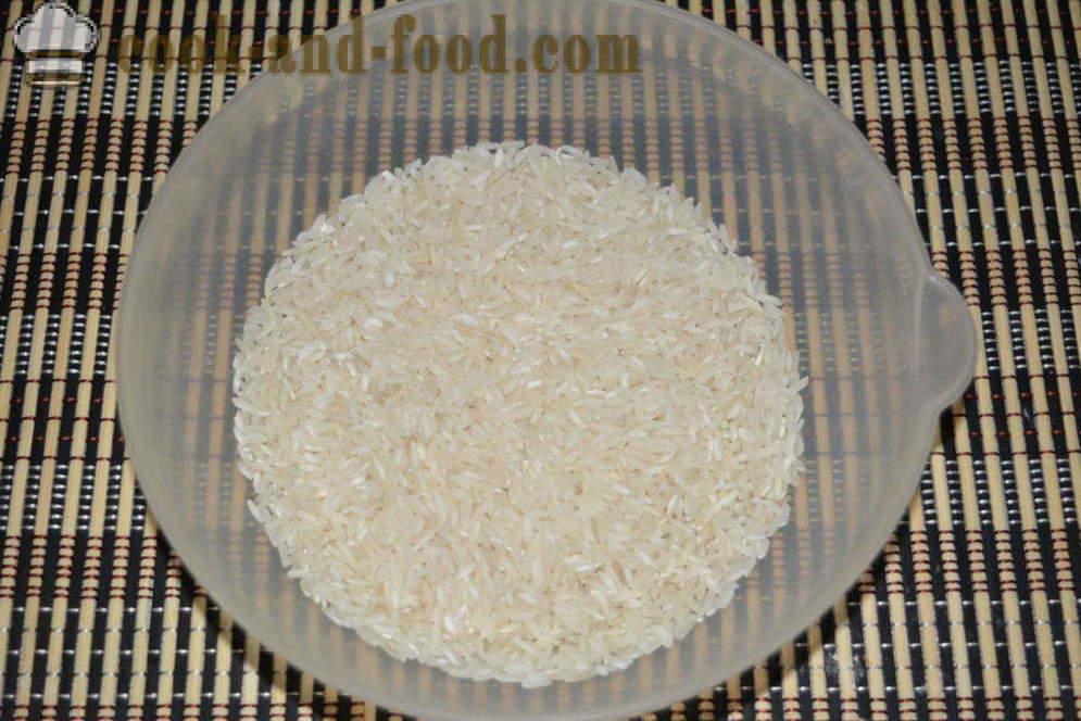 Carne picada erizos sabroso con arroz por un par - la forma de cocinar la carne con los erizos de arroz en multivarka, fotos paso a paso de la receta