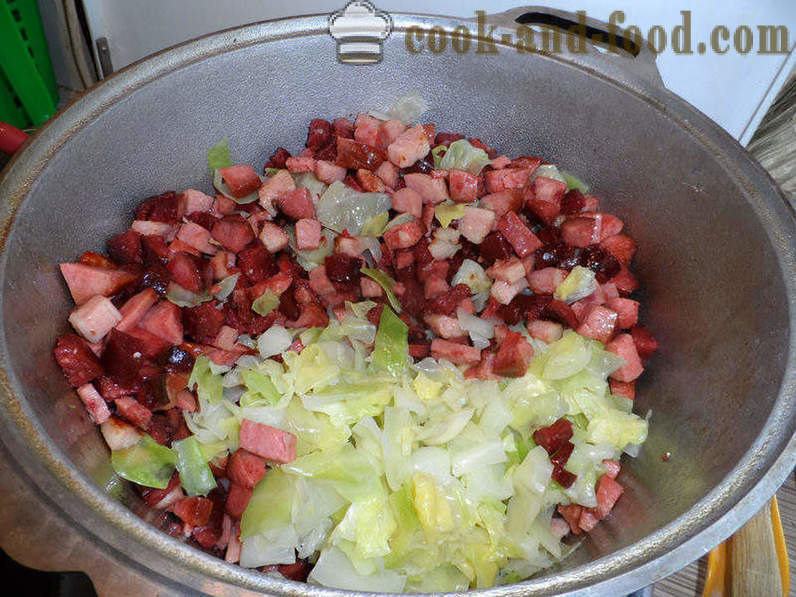 Bigus con col, carne y setas - cómo cocinar correctamente Bigus, un paso a paso de la receta fotos