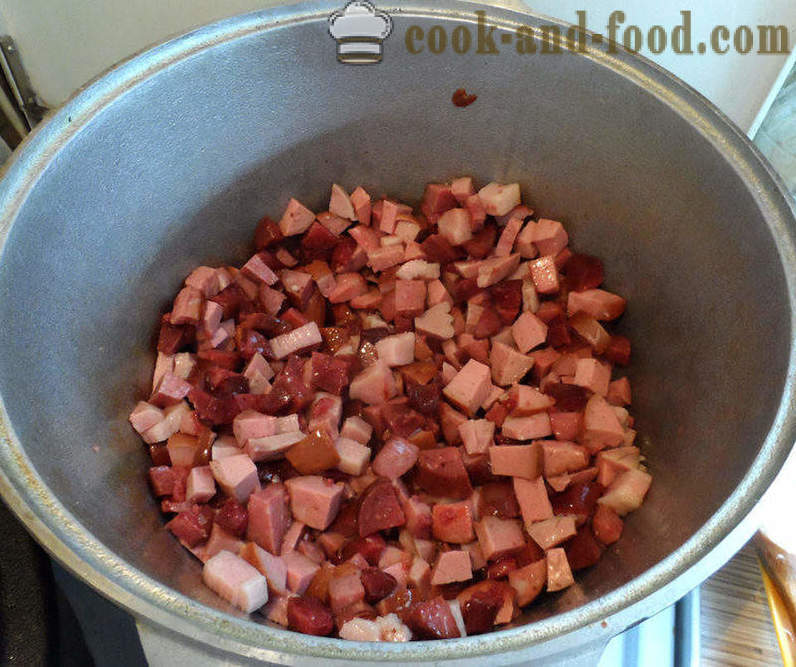 Bigus con col, carne y setas - cómo cocinar correctamente Bigus, un paso a paso de la receta fotos