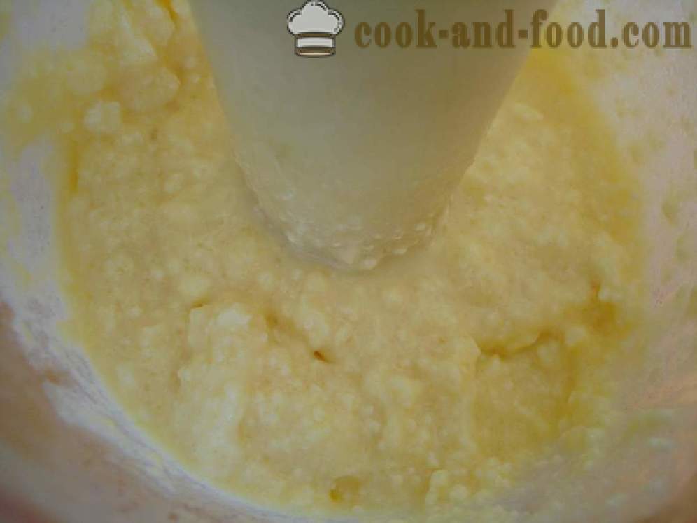 Postre de la cuajada con gelatina y frutas, sin hornear - cómo cocinar el pastel de queso de postre en casa, paso a paso las fotos de la receta