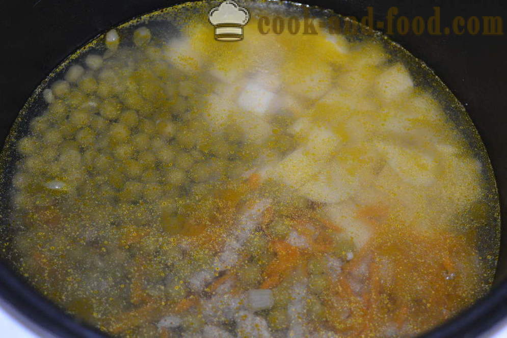 Guisante en multivarka - cómo cocinar sopa de guisantes en multivarka, paso a paso las fotos de la receta