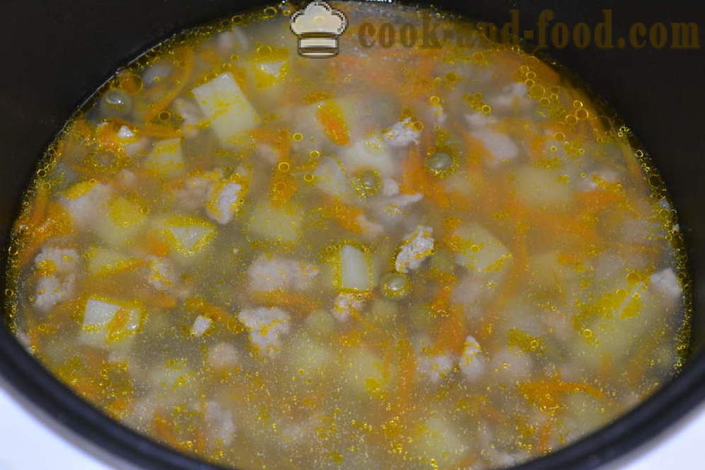 Guisante en multivarka - cómo cocinar sopa de guisantes en multivarka, paso a paso las fotos de la receta