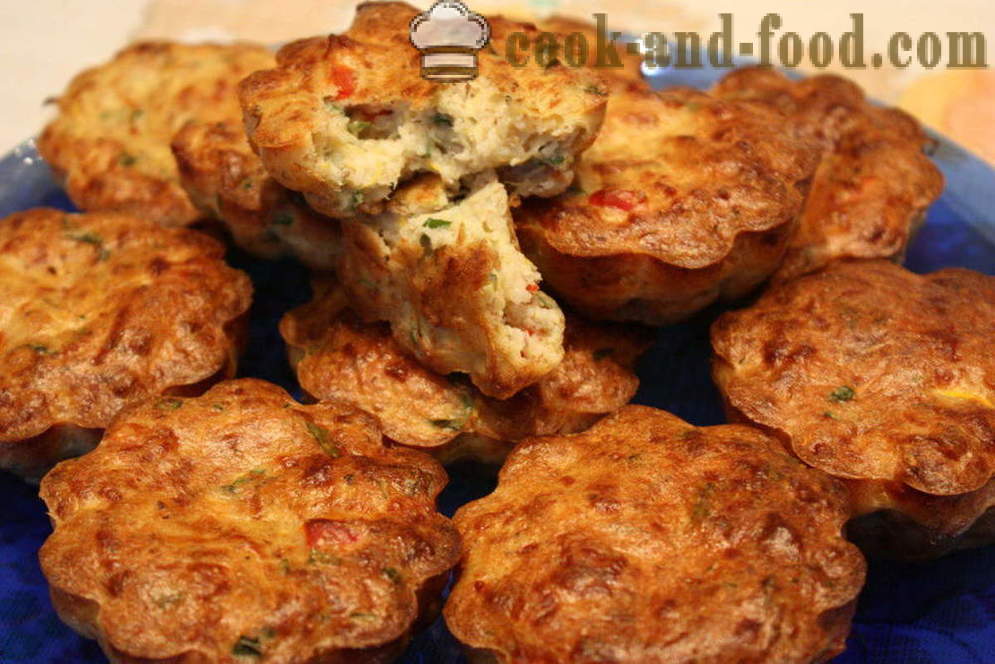 Muffins de calabacín con queso en el horno - cómo cocinar magdalenas calabacín, fotos paso a paso de la receta