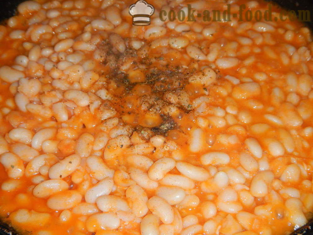 Lobio o frijoles al horno en salsa de tomate - cómo cocinar lobio de frijoles, un paso a paso de la receta fotos