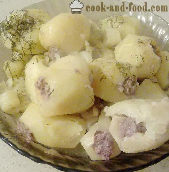 Patatas guisadas rellenas de carne picada - paso a paso, cómo hacer patatas estofadas rellenos de carne picada, la receta con una foto