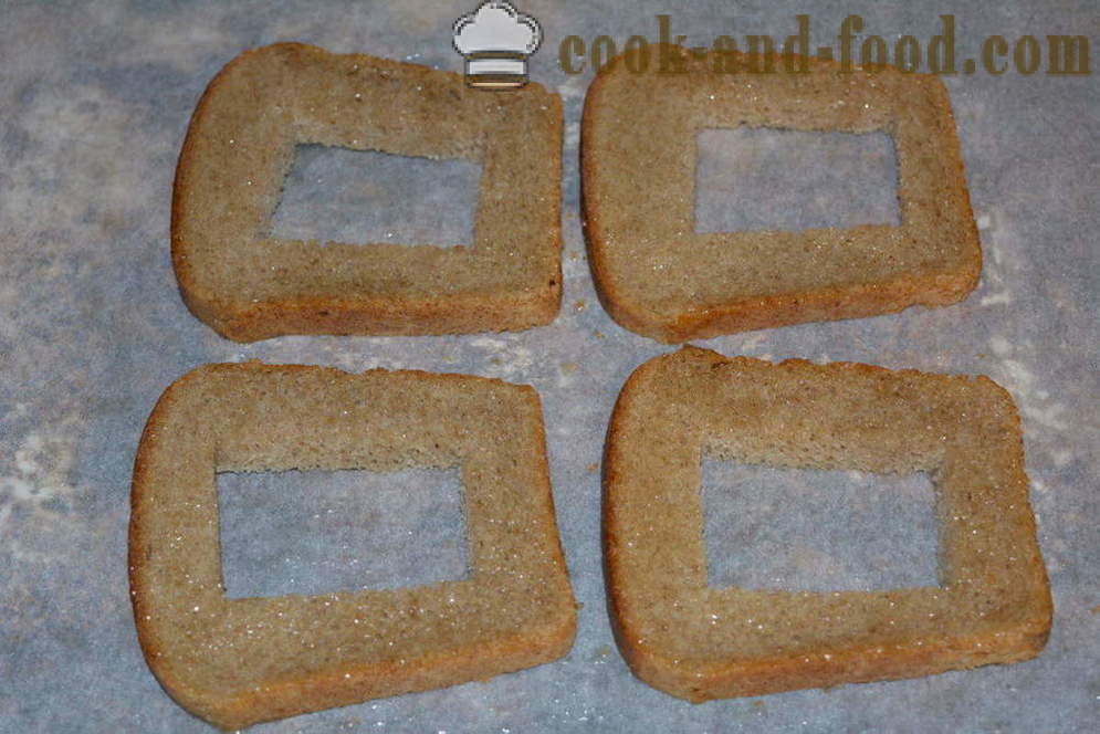 Tostadas de pan integral con huevo - cómo cocinar la tostada de pan negro en el horno, con un paso a paso las fotos de la receta
