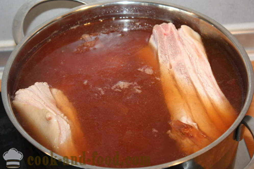 Bacon en pieles de cebolla - cómo cocinar el tocino en pieles de cebolla, un paso a paso de la receta fotos