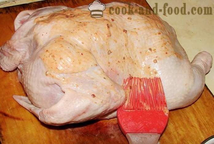 Sal de pollo en el horno - la forma de cocinar el pollo para la sal, un paso a paso de la receta fotos