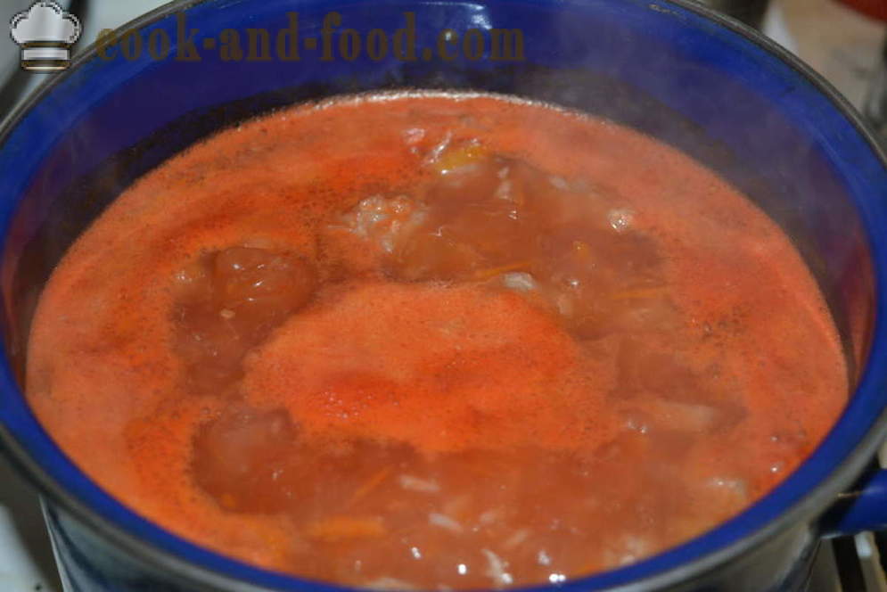 Sopa de tomate con albóndigas - cómo cocinar sopa de tomate con albóndigas, con un paso a paso las fotos de la receta