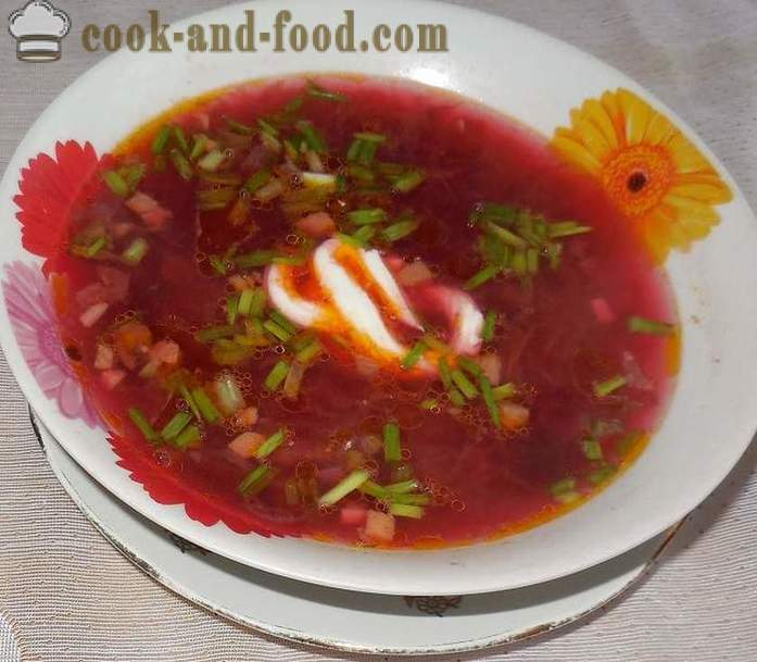 Clásico, sopa caliente de sopa de remolacha con carne - cómo cocinar sopa de remolacha, un paso a paso de la receta fotos