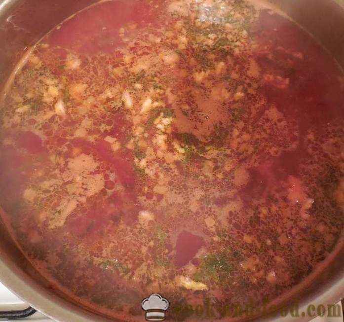 Clásico, sopa caliente de sopa de remolacha con carne - cómo cocinar sopa de remolacha, un paso a paso de la receta fotos