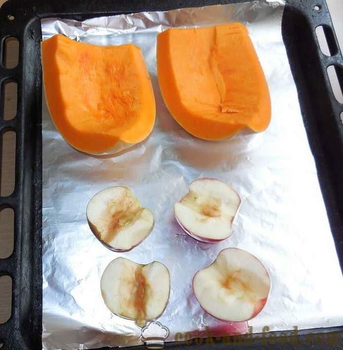 La miel postre de calabaza al horno, manzanas y nueces - Cómo cocinar un postre de la receta de calabaza con una foto