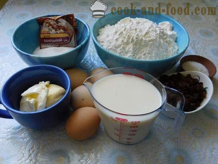 Pastel de mantequilla con pasas - cómo hacer un pastel con pasas - un paso a paso de la receta fotos