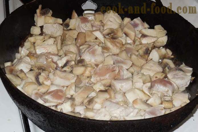 Pollo estofado con setas o cómo cocinar estofado de pollo - un paso a paso de la receta fotos