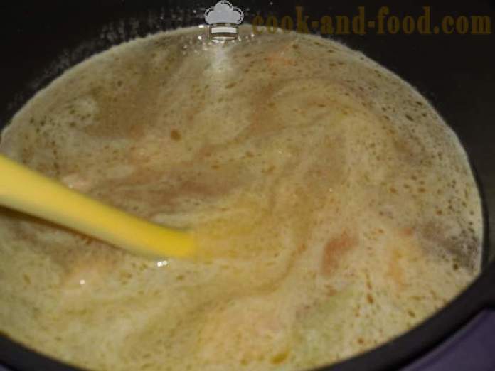 Sopa de guisantes en multivarka, la carne y las salchichas ahumadas - cómo cocinar sopa de guisantes - un paso a paso de la receta fotos