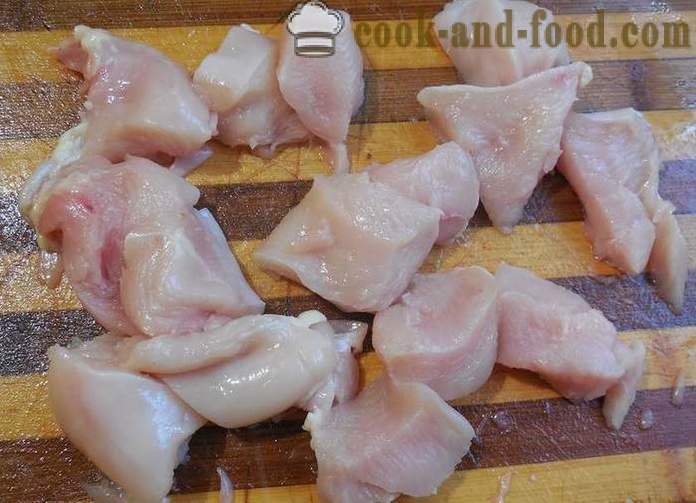 Cómo cocinar el pollo en una sartén con almidón - jugoso y sabroso - la receta con una foto