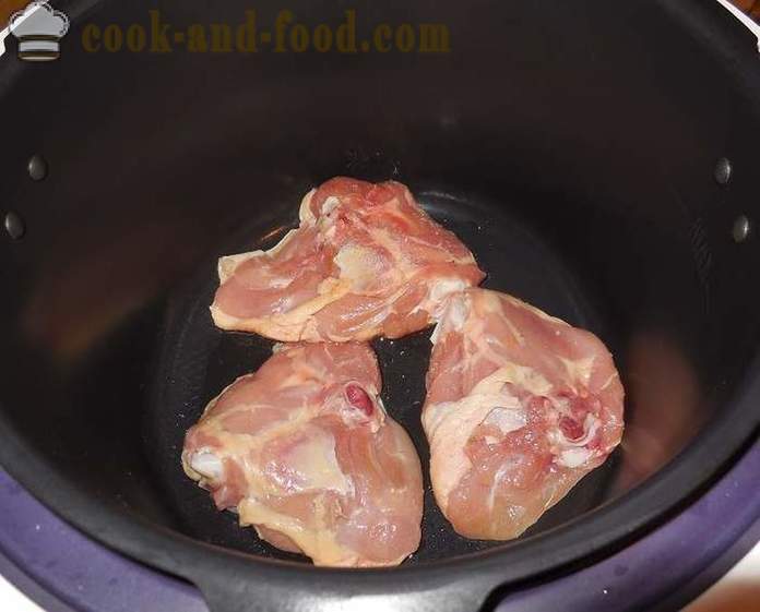 Muslos de pollo en multivarka en salsa agridulce - receta con fotos de cómo cocinar la salsa con pollo en multivarka