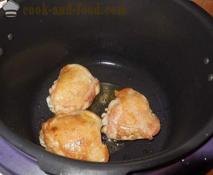Muslos de pollo en multivarka en salsa agridulce - receta con fotos de cómo cocinar la salsa con pollo en multivarka